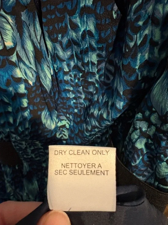 Nanette Lepore 100% Silk Peacock Feather Print Dress - Size 4 - Made in USA - Picture 8 of 8